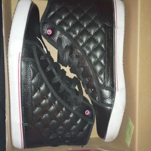 Pastry sneakers, 8.5, black, pink high tops